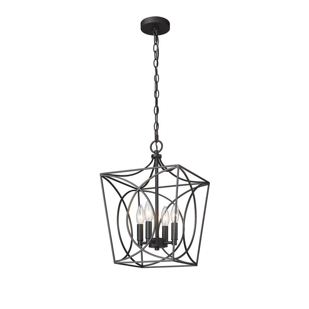 4-Light Pendant Light in Matte Black 