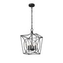 4-Light Pendant Light in Matte Black