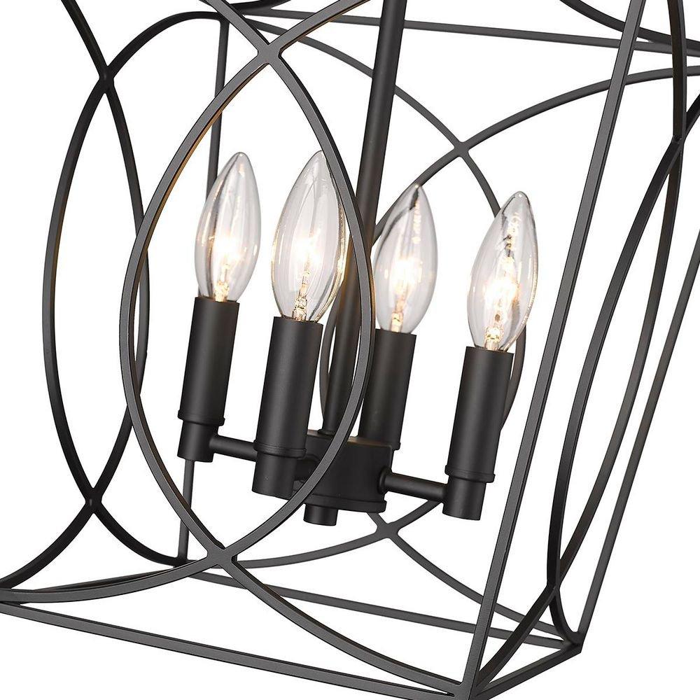 4-Light Pendant Light in Matte Black 