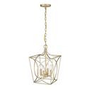 4-Light 12 in. Wide Taper Candle Style Chandelier in Painted Modern Gold