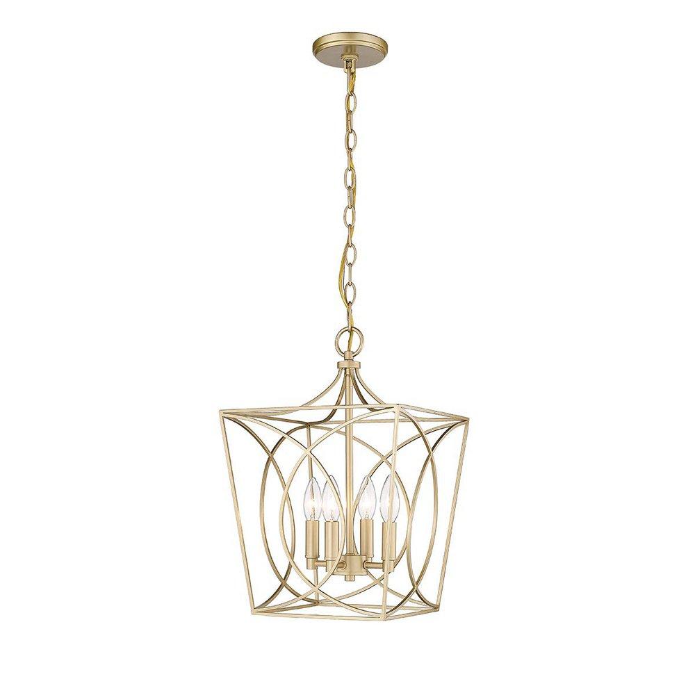 4-Light Pendant Light in Painted Modern Gold 