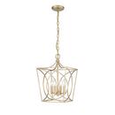 4-Light Pendant Light in Painted Modern Gold 