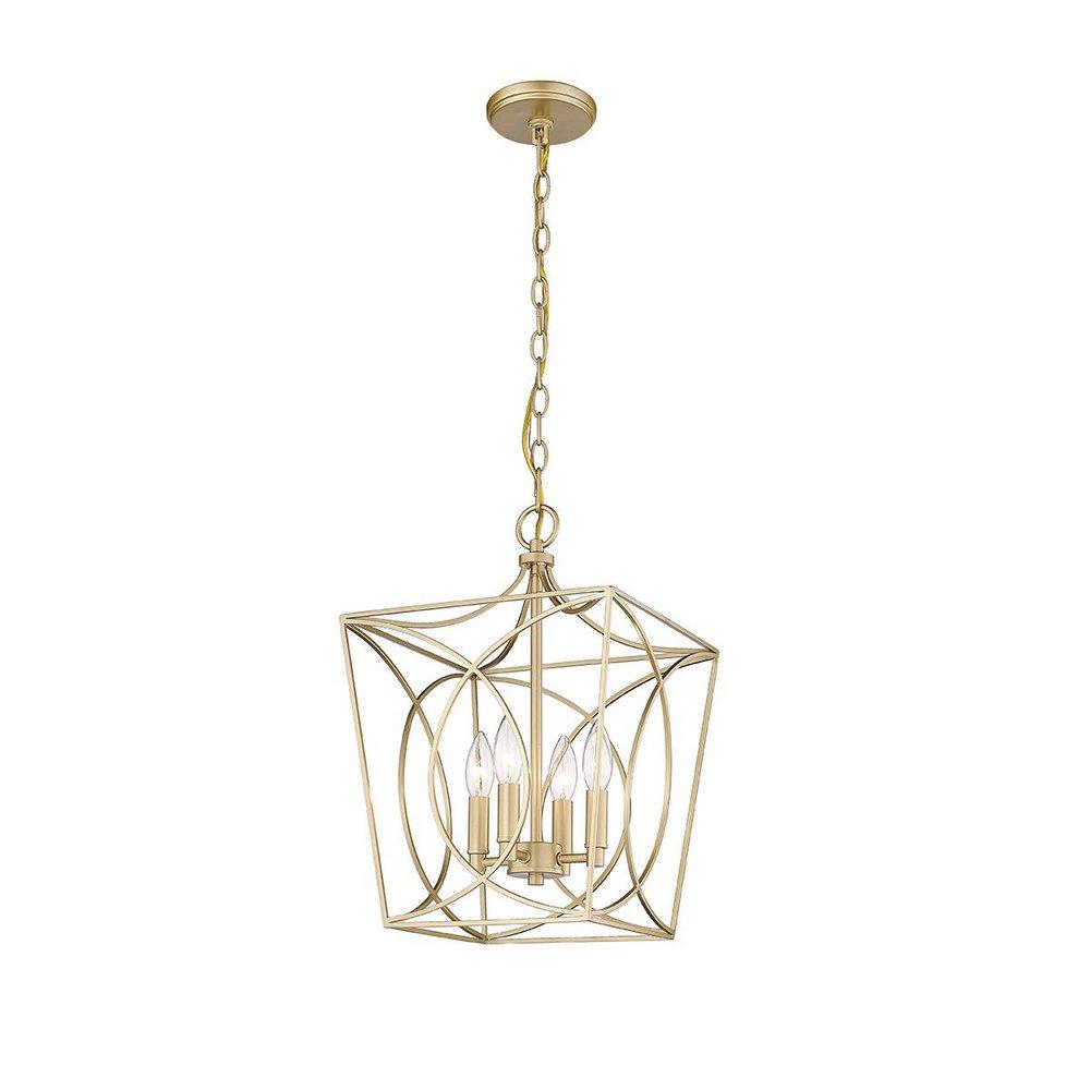 4-Light Pendant Light in Painted Modern Gold 