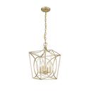 4-Light Pendant Light in Painted Modern Gold 