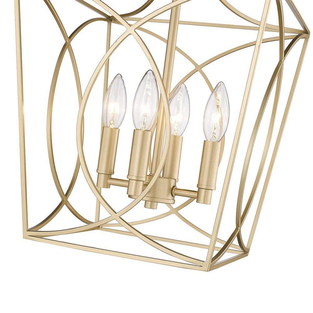 4-Light Pendant Light in Painted Modern Gold 