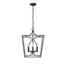 4-Light 16 in. Wide Taper Candle Style Chandelier in Matte Black
