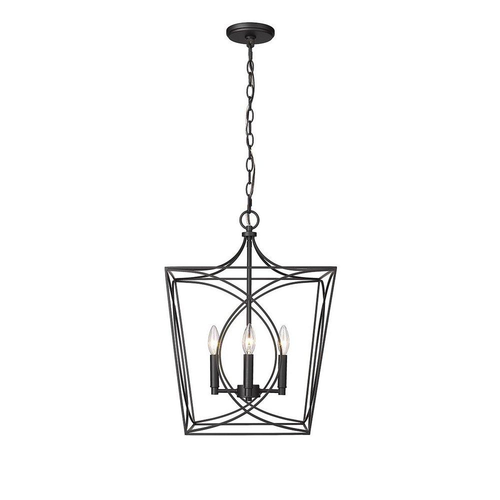 4-Light Pendant Light in Matte Black 