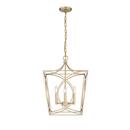 4-Light 16 in. Wide Taper Candle Style Chandelier in Painted Modern Gold