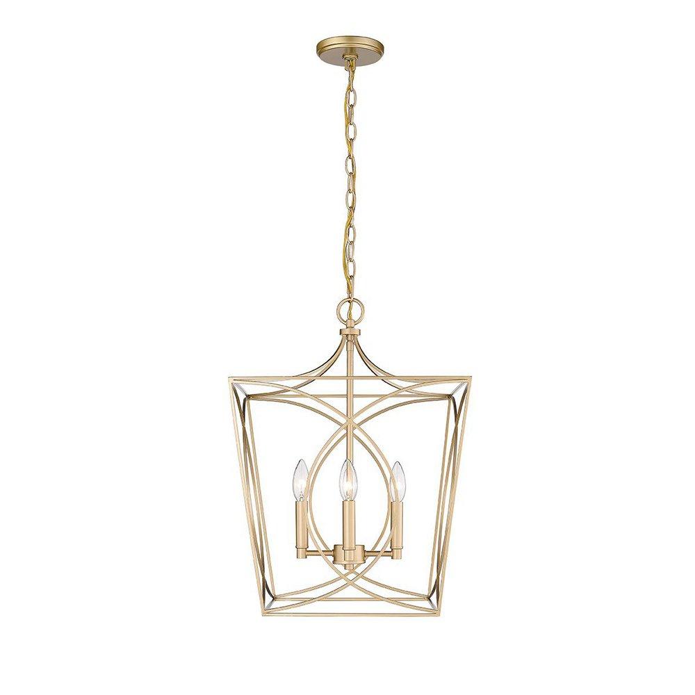 4-Light Pendant Light in Painted Modern Gold 