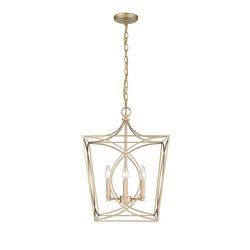 4-Light Pendant Light in Painted Modern Gold