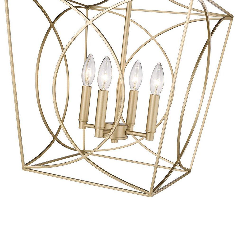 4-Light Pendant Light in Painted Modern Gold 