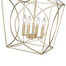 4-Light Pendant Light in Painted Modern Gold 