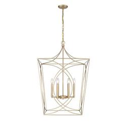 6-Light Pendant Light in Painted Modern Gold