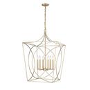 6-Light Pendant Light in Painted Modern Gold 