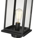1-Light Outdoor Post Lantern in Powder Coated Black 