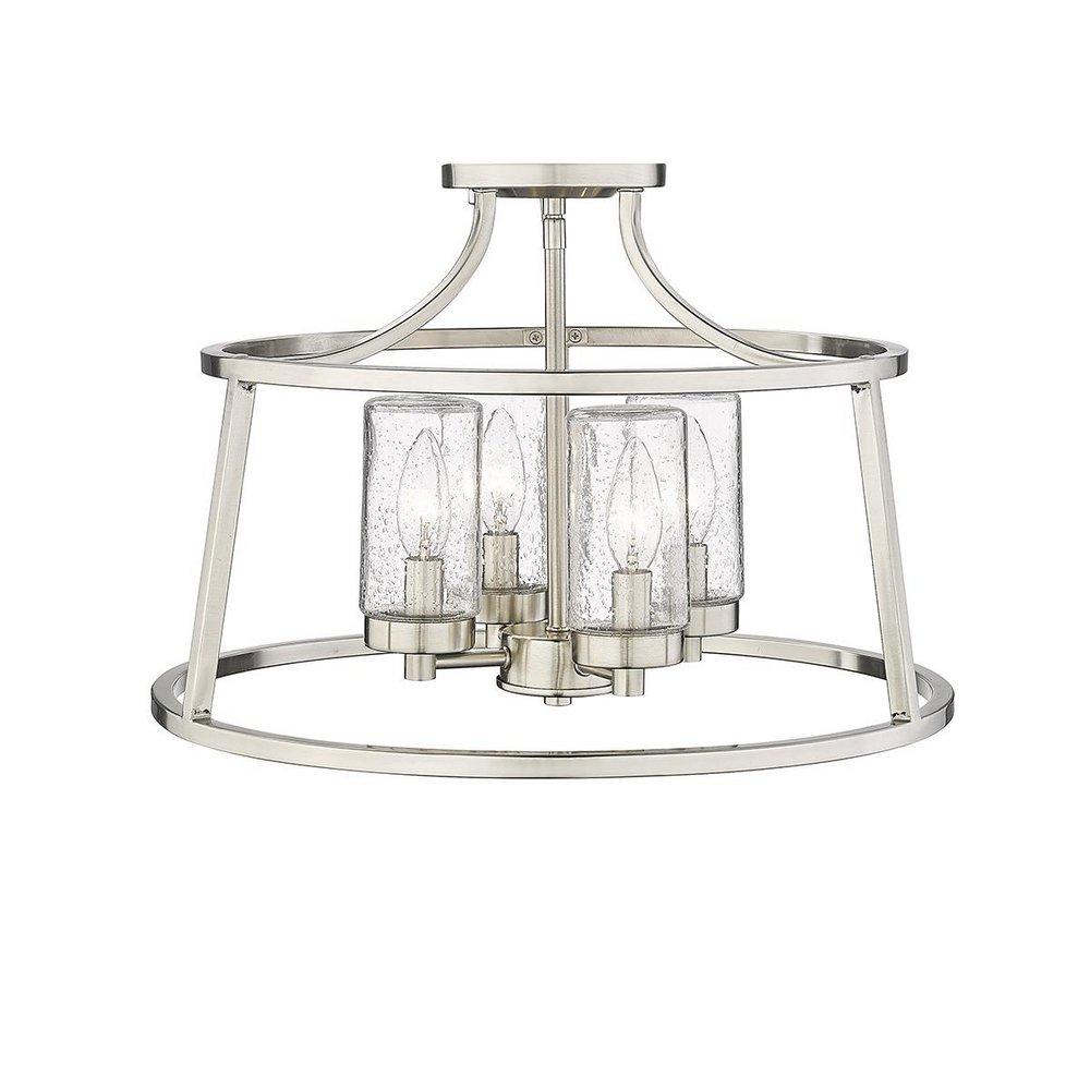 4-Light Semi-Flush Mount Ceiling Light in Brushed Nickel 