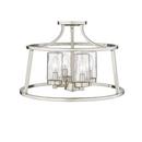 4-Light Semi-Flush Mount Ceiling Light in Brushed Nickel 