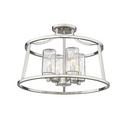4-Light Semi-Flush Mount Ceiling Light in Brushed Nickel 