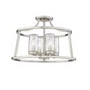 4-Light Semi-Flush Mount Ceiling Light in Brushed Nickel 
