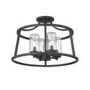 4-Light Semi-Flush Mount Ceiling Light in Matte Black 
