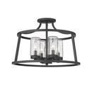 4-Light Semi-Flush Mount Ceiling Light in Matte Black 