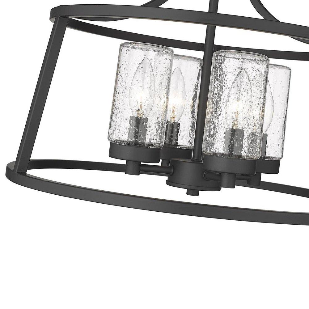 4-Light Semi-Flush Mount Ceiling Light in Matte Black 