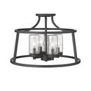 4-Light Semi-Flush Mount Ceiling Light in Matte Black 