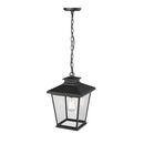 100W 1-Light E26 Outdoor PendantinPowder Coat Black 