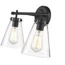 2-Light Vanity Fixture in Matte Black 