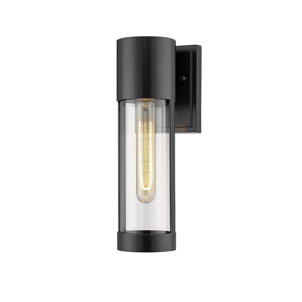 1-Light Outdoor Wall Sconce in Powder Coated Black 