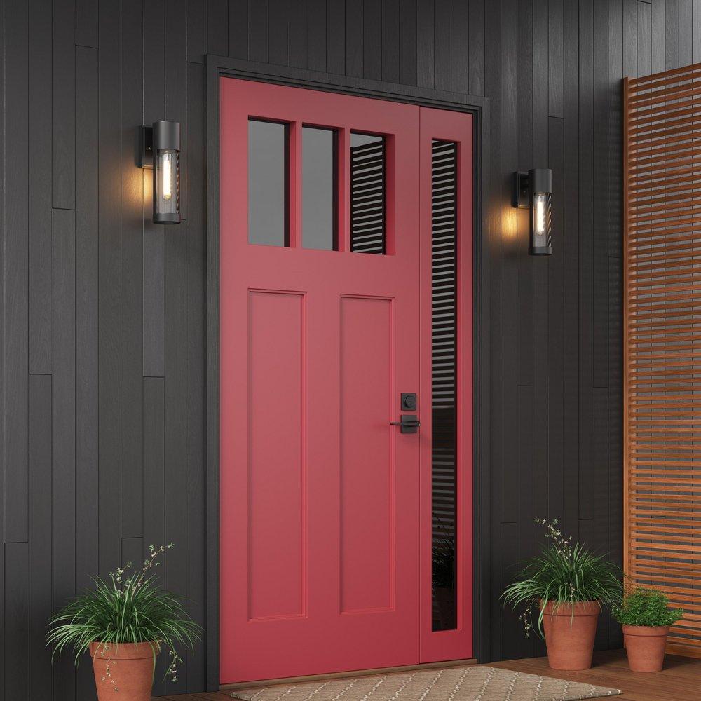 1-Light Outdoor Wall Sconce in Powder Coated Black 