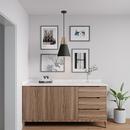 1-Light Pendant Light in Matte Black Modern Gold 