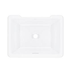 20 in. Undermount Rectangular Limestone Bathroom Sink in White