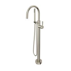 Single Handle Lever Floor Mount Filler in Polished Nickel (Trim Only)