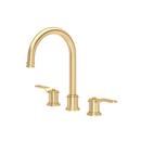 Two Handle Widespread Bathroom Sink Faucet in Satin English Gold