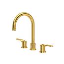 Two Handle Widespread Bathroom Sink Faucet in Unlacquered Brass