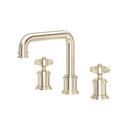 Two Handle Widespread Cross Bathroom Sink Faucet in Polished Nickel