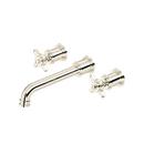 Two Handle Wall Mount Bathroom Sink Faucet in Polished Nickel