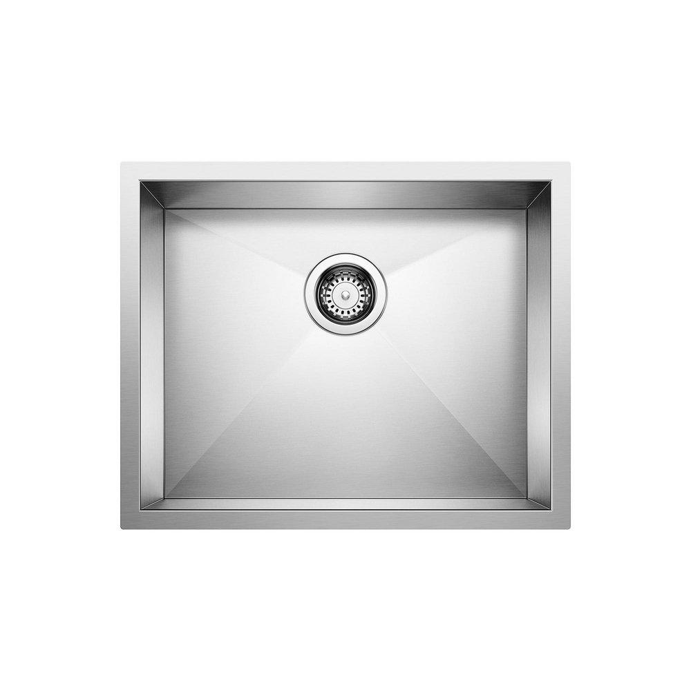 BLANCO Polished Satin 21-15/16 x 17-15/16 in. No Hole Stainless Steel Single Bowl Undermount Kitchen Sink 