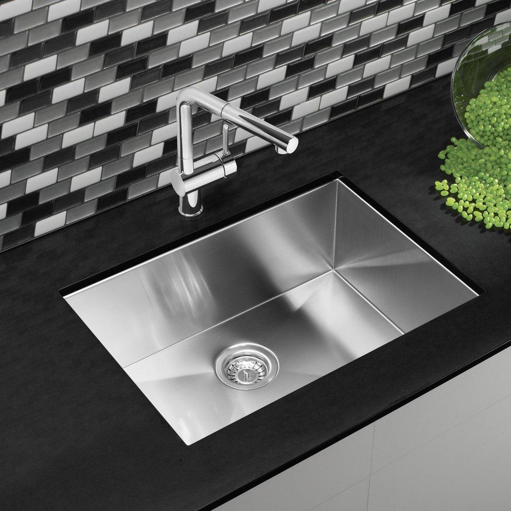25 in. Undermount Stainless Steel Single Bowl Kitchen Sink in Satin 