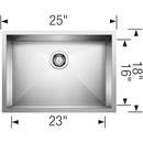 25 x 18 in. Stainless Steel Single Bowl Undermount Kitchen Sink in Satin 