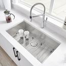 32 in x 18 in No Hole Stainless Steel Single Bowl Undermount Kitchen Sink in Polished Satin 