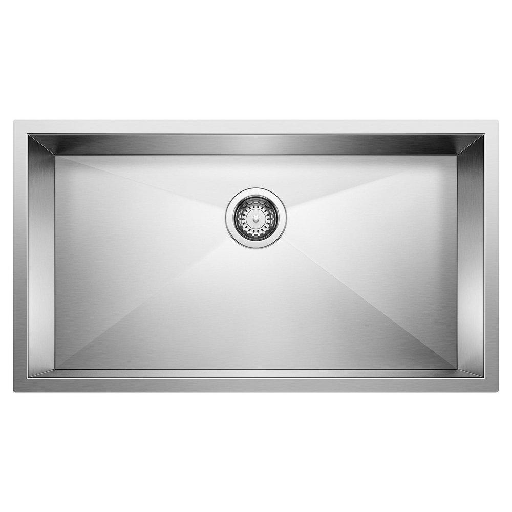 BLANCO Brushed 31-15/16 x 17-15/16 in. No Hole Stainless Steel Single Bowl Undermount Kitchen Sink 