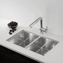 32 in x 18 in No Hole Stainless Steel Double Bowl Undermount Kitchen Sink in Satin 