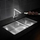 33 in. Undermount Stainless Steel Double Bowl Kitchen Sink in Satin 