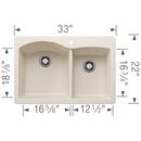BLANCO Soft White 33 x 22 in. 1 Hole Granite Composite Double Bowl Drop-in and Undermount Kitchen Sink 