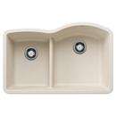 32-1/16 in. Undermount Composite Double Bowl Kitchen Sink in Soft White