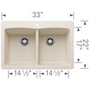 BLANCO Soft White 33 x 22 in. 1 Hole Granite Composite Double Bowl Drop-in and Undermount Kitchen Sink 