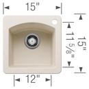 15 x 15 in. 1 Hole Drop-in and Undermount Granite Composite Bar Sink in Soft White 