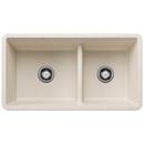 33 x 18 in. No Hole Granite Composite Double Bowl Undermount Kitchen Sink in Soft White